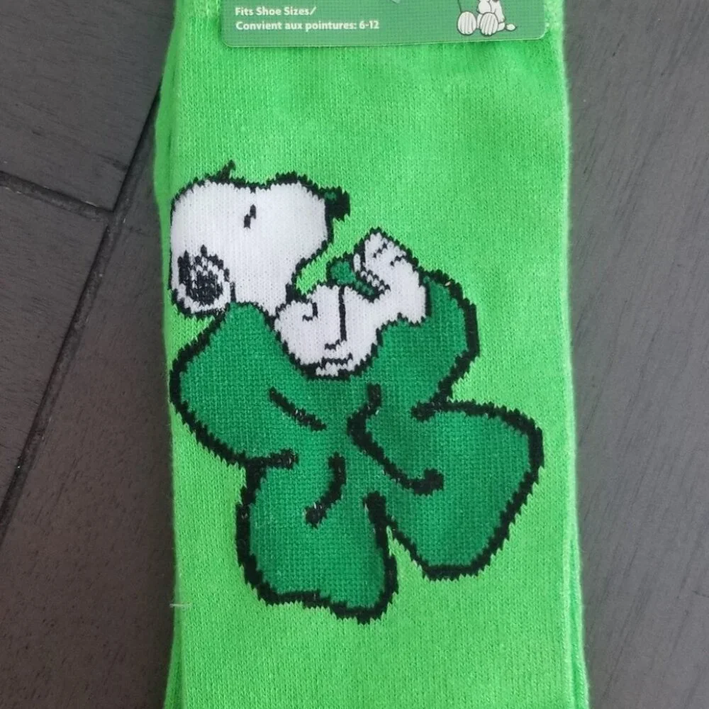 Disney & Peanuts St. Patrick's Day Assorted 3-Pair Adult Novelty Crew Socks Lot